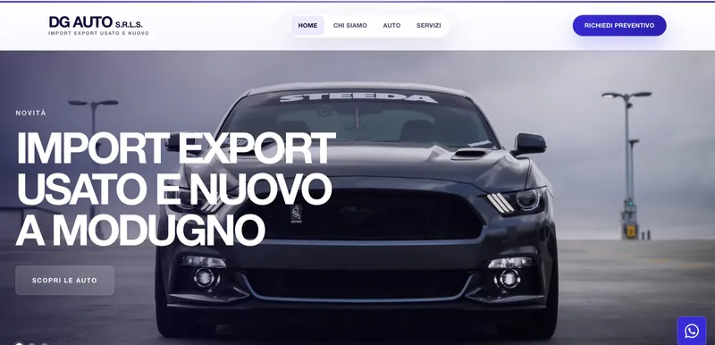 DG Auto — schermata del sito web